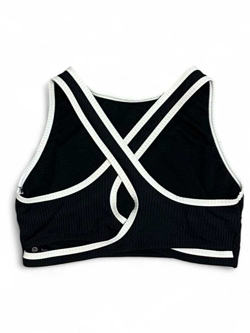 Women’s Gilly Hicks Racerback Halter Full Coverage Ribbed Bathing Suit Top Large